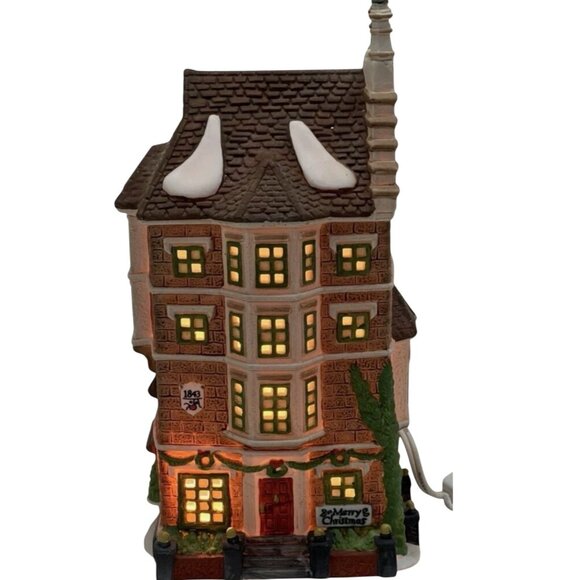 Department 56 Dickens Village Nephew Fred's Flat Lighted Porcelain Christmas VTG - Picture 1 of 7